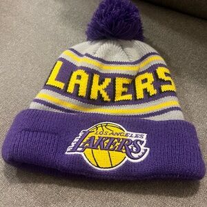 New Era Gray and Purple Lakers Beanie
